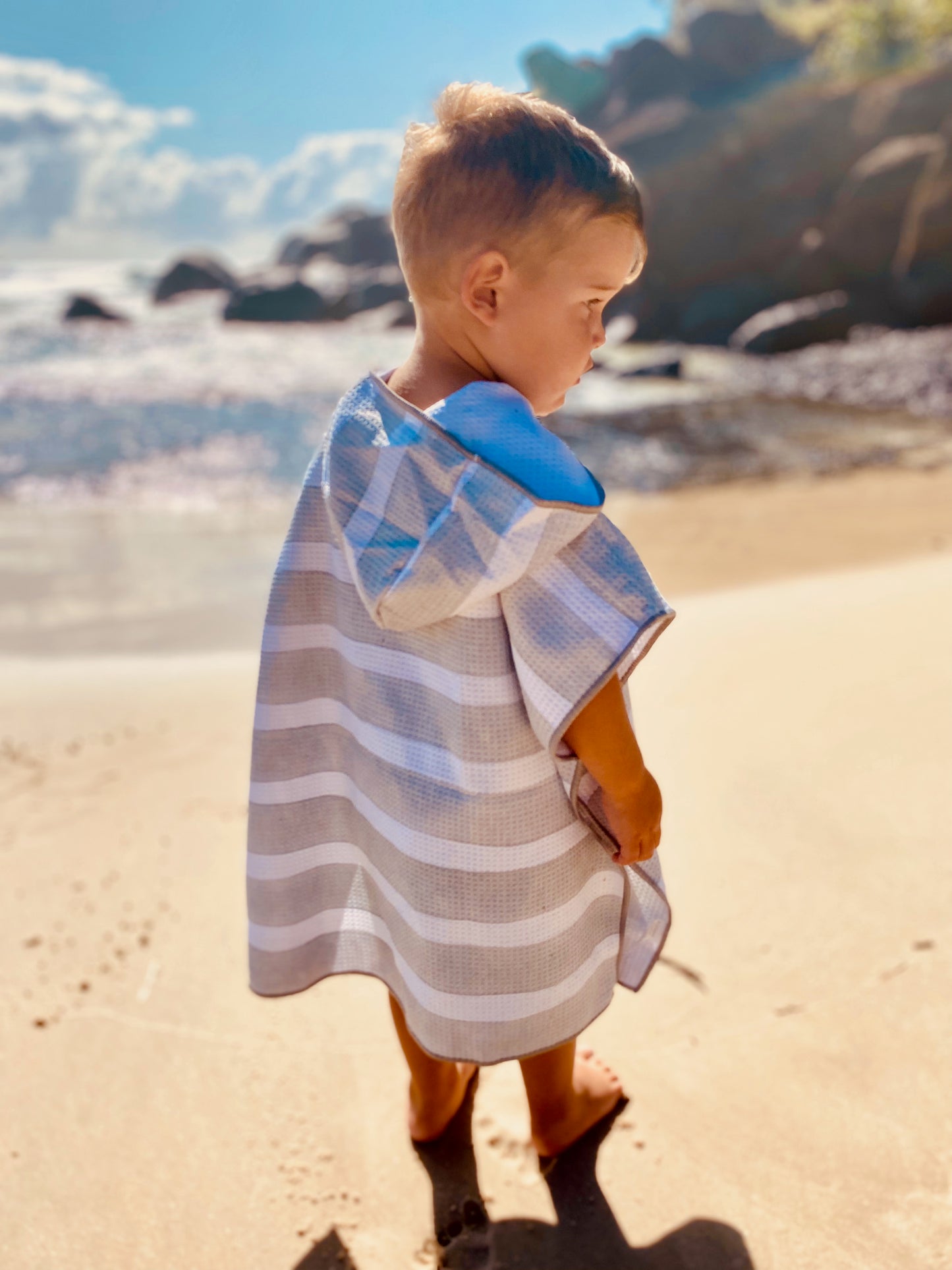 Grey Stripes - Hooded Towel